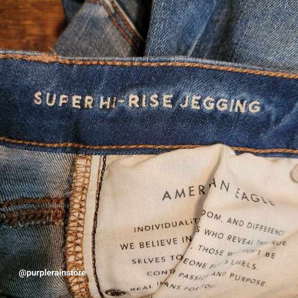 American Eagle Jeans 2 S Jegging Next Level Stretch Super Hi Rise Medium Light - Picture 5 of 13